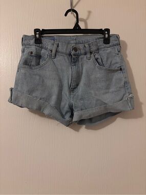 Wrangler Light Blue Rolled Hem Denim Shorts